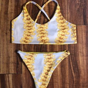Leikinis Yellow Puakenikeni Bikini Set